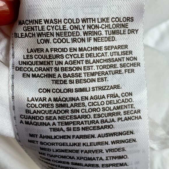 Abstract Button Up Shirt Mens Size L White Black Long Sleeve Y2K Retro GUESS - Picture 12 of 16